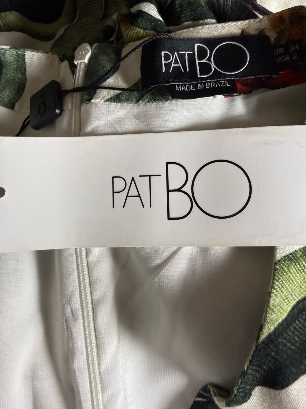 NWT PatBO Tropical Hi-Low Romper Dress Linen Blend Bird Print Size 6 - Picture 7 of 8